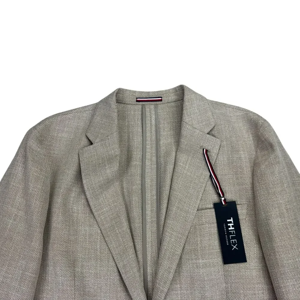 Tommy Hilfiger Mens TH Flex Gene Modern Fit Sport Coat Tan 42L
